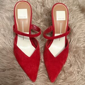 Dolce Vita Red Suede Mules